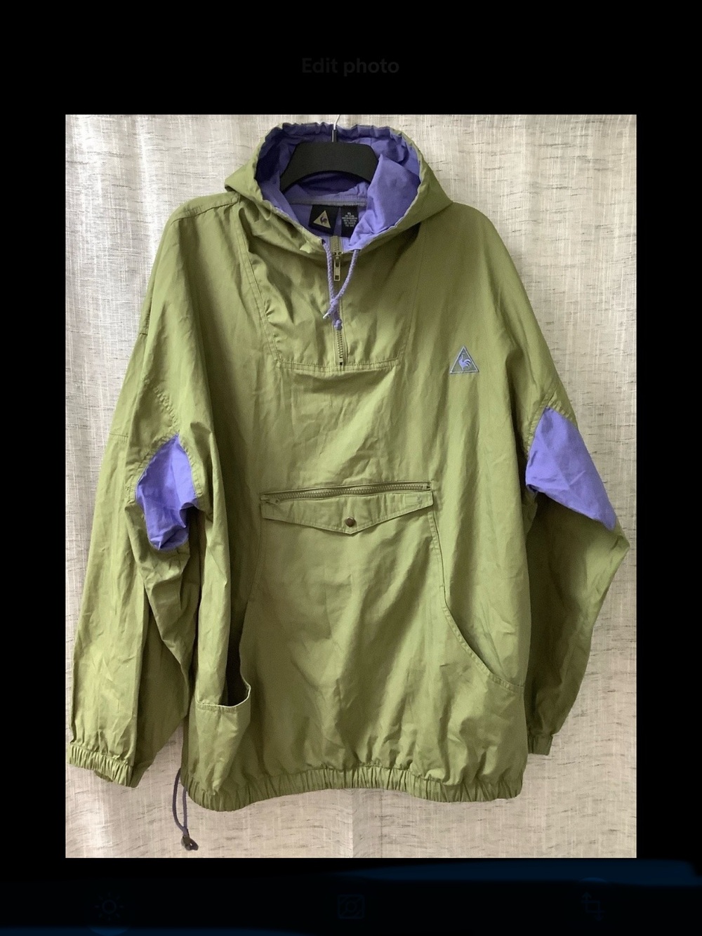 VNTG Le Coq Sportif Unisex XL Outdoor water repellant hooded parka, apple green